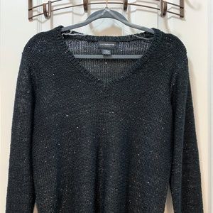 LIZ CLAIBORNE  BLACK SEQUIN SWEATER